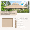 8' x 5' Grill Gazebo Double Tier Vented Roof Outdoor Barbecue Gazebo Canopy Tent BBQ Shelter Gazebo with 2 Side Shelves