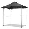 8' x 5' Grill Gazebo Double Tier Vented Roof Outdoor Barbecue Gazebo Canopy Tent BBQ Shelter Gazebo with 2 Side Shelves