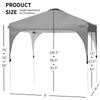 8' x 8' Outdoor Pop-up Canopy Tent Height Adjustable with Roller Bag