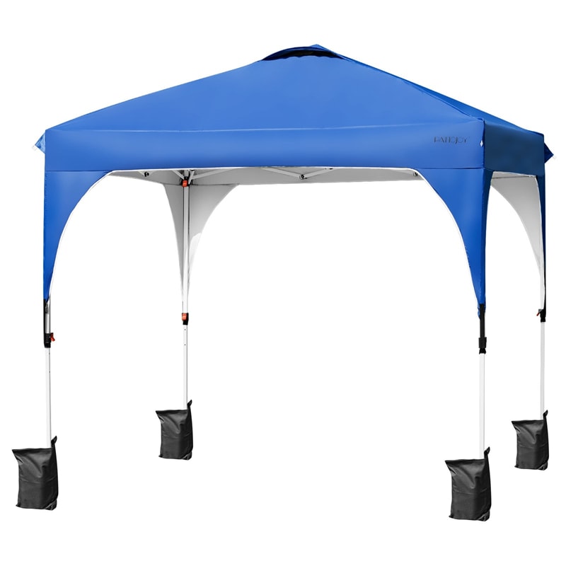 8' x 8' Outdoor Pop-up Canopy Tent Height Adjustable with Roller Bag