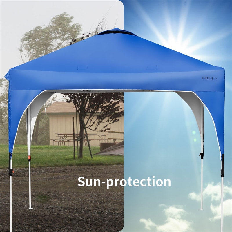 8' x 8' Outdoor Pop-up Canopy Tent Height Adjustable with Roller Bag