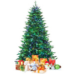 8FT Pre-lit Artificial Christmas Tree, APP Controlled Hinged Xmas Tree with 670 Color Changing LED Lights, 2956 Branch Tips & Folding Metal Stand