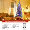 8ft Pre-lit Snow Flocked Christmas Tree with 350 Multicolor LED Lights, 9 Lighting Modes, Remote Control, Premium Hinged Full Tree for Indoor Decor