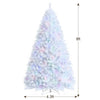 8FT White Artificial Christmas Tree Unlit Hinged Full Xmas Pine Tree with 1636 Iridescent Branch Tips & Metal Stand for Home Office Holiday Decor