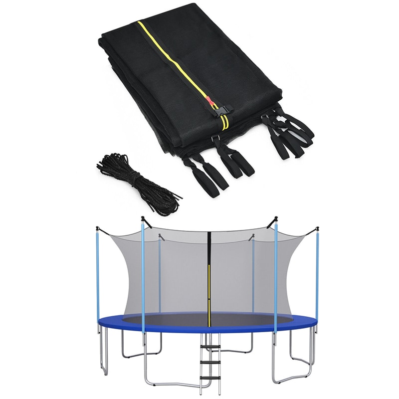 8FT Trampoline Net Replacement Weather-Resistant Trampoline Safety Enclosure with Double-Headed Zipper for 6 Poles