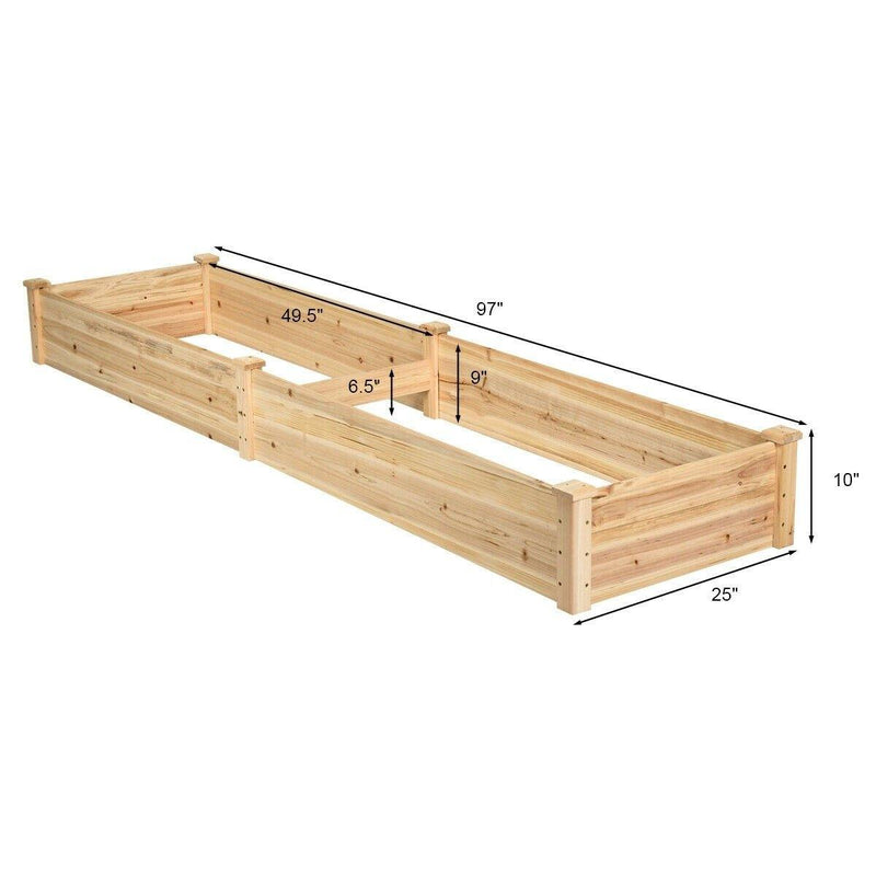 8ft x 2ft Wooden Raised Garden Bed Vegetable Planter Box Kit - Bestoutdor