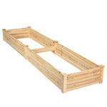 8ft x 2ft Wooden Raised Garden Bed Vegetable Planter Box Kit - Bestoutdor