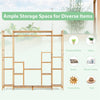 9-Tier Bamboo Plant Stand 2-In-1 High-Low Potted Plant Holder Shelf with Hanging Rack