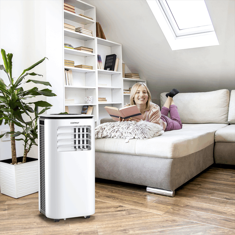 6500 BTU Portable Air Conditioner 9000 BTU ASHRAE 3-in-1 Air Cooler with Dehumidifier & Fan, Remote Control, Window Kit, Cools 350 Sq.Ft.