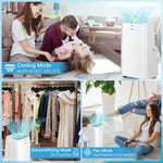 9000 BTU Portable Air Conditioner 3-in-1 Air Cooler Fan Dehumidifier with Remote