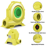 950 Watts 1.25 HP Air Blower Pump Fan for Inflatable Bounce House