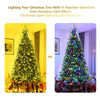 9FT Pre-lit Multicolor Christmas Tree Hinged Artificial Xmas Tree with 1000 LED Lights & Metal Stand