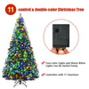 9FT Pre-lit Multicolor Christmas Tree Hinged Artificial Xmas Tree with 1000 LED Lights & Metal Stand