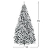 9FT Snow Flocked Christmas Tree Unlit Artificial Wrapped Xmas Tree with 1498 PVC Branch Tips & Sturdy Metal Stand for Holiday Decor