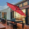 9FT Solar LED Patio Umbrella Tilt Market Umbrella with 18 Lights & Tilt Adjustment Crank, Outdoor Table Umbrella for Garden Yard Balcony