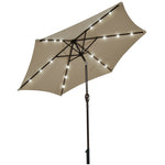 9FT Solar LED Patio Umbrella Tilt Market Umbrella with 18 Lights & Tilt Adjustment Crank, Outdoor Table Umbrella for Garden Yard Balcony