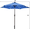 9FT Solar LED Patio Umbrella Tilt Market Umbrella with 18 Lights & Tilt Adjustment Crank, Outdoor Table Umbrella for Garden Yard Balcony