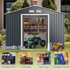 9’ x 6’ Large Outdoor Storage Shed Metal Garden Shed Tool House Backyard Storage Cabinet with 4 Vents & Lockable Double Sliding Door