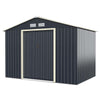 9’ x 6’ Large Outdoor Storage Shed Metal Garden Shed Tool House Backyard Storage Cabinet with 4 Vents & Lockable Double Sliding Door