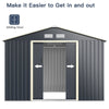 9’ x 6’ Large Outdoor Storage Shed Metal Garden Shed Tool House Backyard Storage Cabinet with 4 Vents & Lockable Double Sliding Door