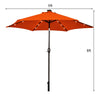 9FT Solar LED Patio Umbrella Tilt Market Umbrella with 18 Lights & Tilt Adjustment Crank, Outdoor Table Umbrella for Garden Yard Balcony