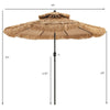 9ft Thatched Patio Umbrella 2 Tier Hawaiian Style Grass Beach Umbrella with 8 Ribs & Tilt Adjustment, Tiki Umbrella for Poolside Yard Deck