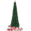 9ft Artificial Pencil Christmas Tree Slim Unlit Xmas Tree 1500 PVC Branch Tips with Foldable Metal Stand for Home Office School Shop Decor