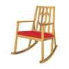 Outdoor Acacia Wood Rocking Chair with Removable Cushion & Armrest, Wood Patio Porch Rocker for Garden Backyard Poolside Deck