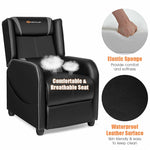 Massage Gaming Recliner Adjustable Gaming Chair Racing Style PU Leather Single Recliner Sofa with Massage Function & Footrest