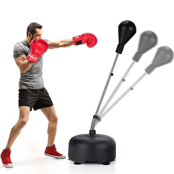 Adjustable Height Freestanding Punching Bag with Stand and Boxing Gloves for Adults Kids