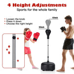 Adjustable Height Freestanding Punching Bag with Stand and Boxing Gloves for Adults Kids