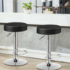 Swivel Bar Stool Set of 2 Adjustable Modern Backless Round Barstool PU Leather Armless Bar Chair with Chrome Footrest & Metal Frame