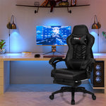 Adjustable Gaming Chair Ergonomic High Back Office Chair PU Leather Swivel Racing Style Computer Chair with Footrest, Headrest & Lumbar Support