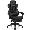 Adjustable Gaming Chair Ergonomic High Back Office Chair PU Leather Swivel Racing Style Computer Chair with Footrest, Headrest & Lumbar Support