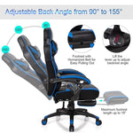 Adjustable Gaming Chair Ergonomic High Back Office Chair PU Leather Swivel Racing Style Computer Chair with Footrest, Headrest & Lumbar Support