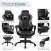 Adjustable Gaming Chair Ergonomic High Back Office Chair PU Leather Swivel Racing Style Computer Chair with Footrest, Headrest & Lumbar Support