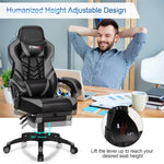 Adjustable Gaming Chair Ergonomic High Back Office Chair PU Leather Swivel Racing Style Computer Chair with Footrest, Headrest & Lumbar Support