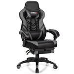 Adjustable Gaming Chair Ergonomic High Back Office Chair PU Leather Swivel Racing Style Computer Chair with Footrest, Headrest & Lumbar Support