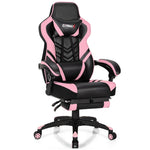 Adjustable Gaming Chair Ergonomic High Back Office Chair PU Leather Swivel Racing Style Computer Chair with Footrest, Headrest & Lumbar Support