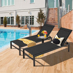 Aluminium Outdoor Chaise Lounge 6-Position Adjustable Patio Lounge Chair Sun Lounger for Poolside Backyard