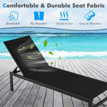 Aluminium Outdoor Chaise Lounge 6-Position Adjustable Patio Lounge Chair Sun Lounger for Poolside Backyard