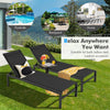 Aluminium Outdoor Chaise Lounge 6-Position Adjustable Patio Lounge Chair for Poolside Backyard