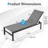 Aluminium Outdoor Chaise Lounge 6-Position Adjustable Patio Lounge Chair for Poolside Backyard