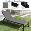 Aluminium Outdoor Chaise Lounge 6-Position Adjustable Patio Lounge Chair for Poolside Backyard