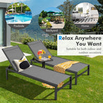 Aluminium Outdoor Chaise Lounge 6-Position Adjustable Patio Lounge Chair Sun Lounger for Poolside Backyard