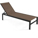 Aluminium Outdoor Chaise Lounge 6-Position Adjustable Patio Lounge Chair for Poolside Backyard