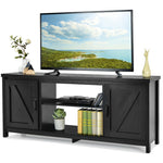 Barn Door Fireplace TV Stand Media Console Center with Storage Cabinet for TVs up to 65 Inch & 25-Inch Fireplace