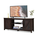 Barn Door Fireplace TV Stand Media Console Center with Storage Cabinet for TVs up to 65 Inch & 25-Inch Fireplace