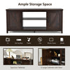 Barn Door Fireplace TV Stand Media Console Center with Storage Cabinet for TVs up to 65 Inch & 25-Inch Fireplace