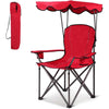 Folding Beach Canopy Chair Lawn Fool Chair with Cup Holders and Carrying Bag